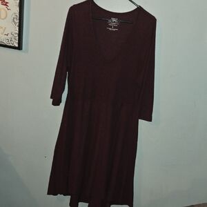 Torrid Red Sundress V-Neck 3/4 Sleeve Casual